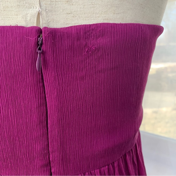 J. Crew Taryn Spiced Wine Silk Chiffon Strapless Dress - Picture 9 of 11